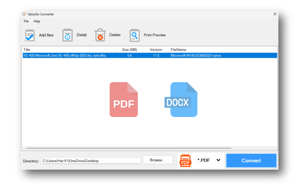 Convert VPLUS to PDF (DOCX)